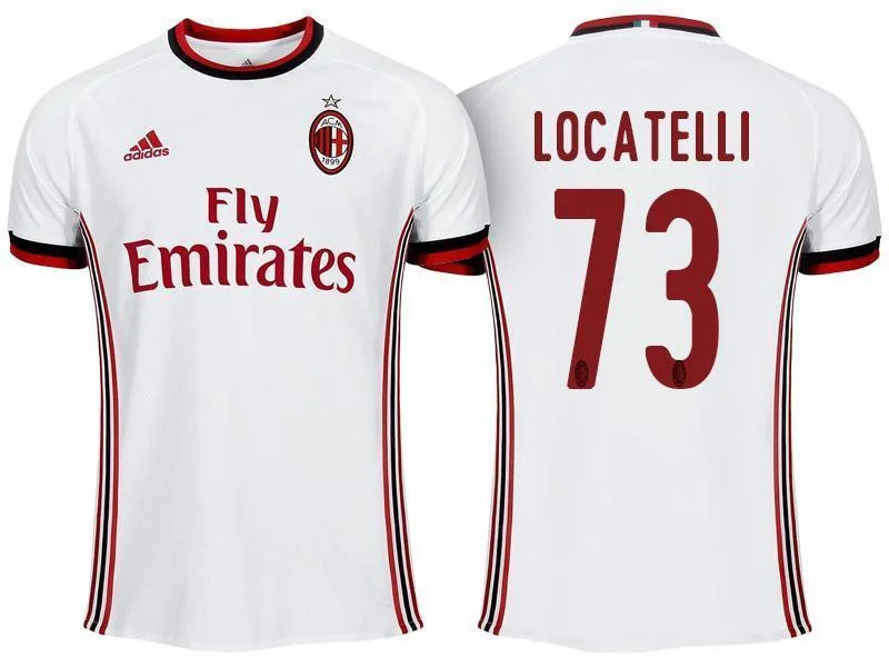 Men 73 Manuel Locatelli Jersey Away Soccer AC Milan Jersey 2018 Serie A