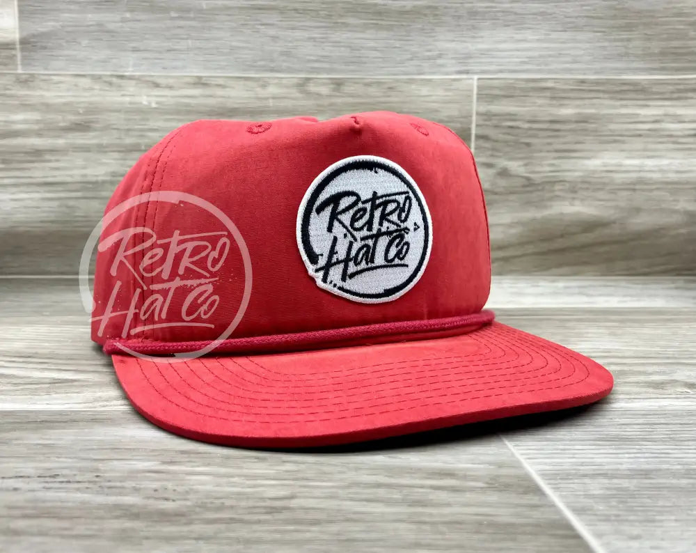 Retro Hat Co. Brand (White) Patch on Retro Rope Hat