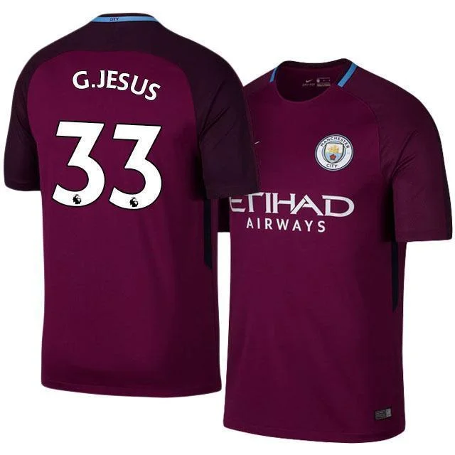 Men 33 Gabriel Jesus Jersey Away Soccer Manchester City Jersey Premier League