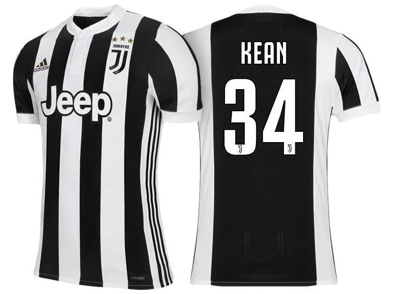 Men 34 Moise Kean Jersey Home Soccer Juventus Jersey 2018 Serie A