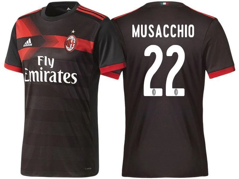 Men 22 Mateo Musacchio Jersey Away Soccer AC Milan Jersey 2018 Serie A