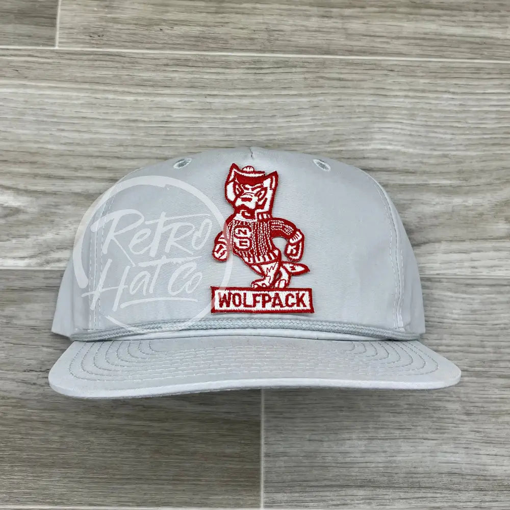 Vintage 90s North Carolina / NC State Wolfpack on Solid Smoke Gray Retro Rope Hat