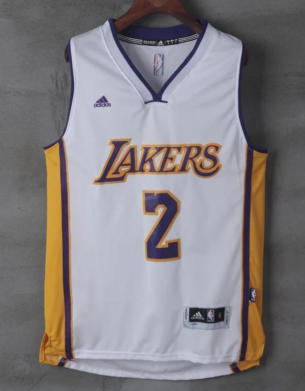 Men 2 Lonzo Ball Jersey White Los Angeles Lakers Jersey Throwback Swingman