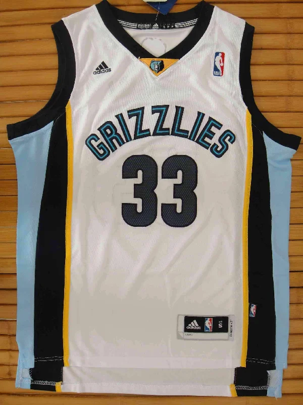 Men 33 Marc Gasol Jersey White Memphis Grizzlies Swingman