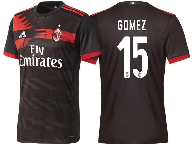 Men 15 Gustavo Gomez Jersey Away Soccer AC Milan Jersey 2018 Serie A