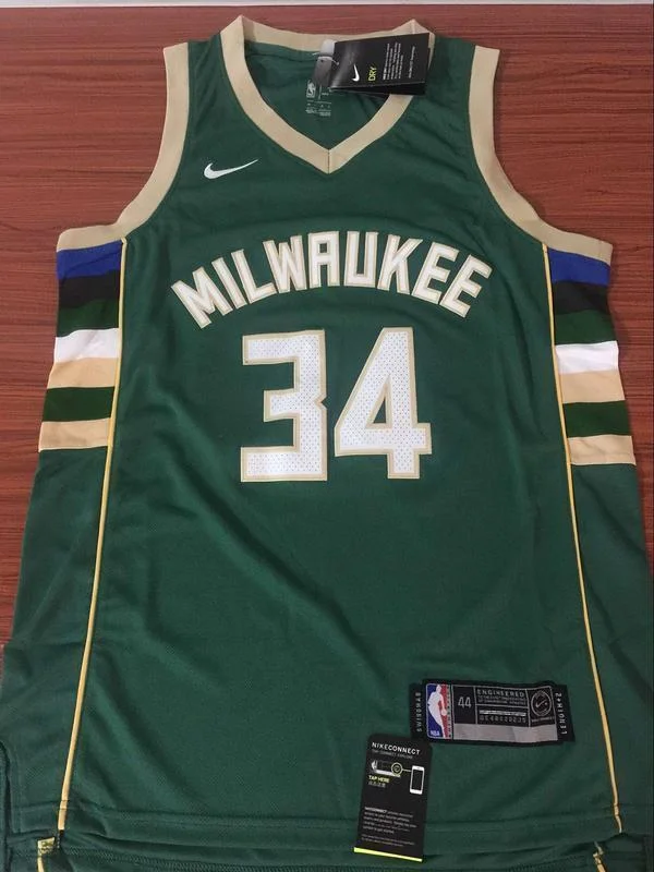 Men 34 Giannis Antetokounmpo Jersey Green Milwaukee Bucks Fanatics