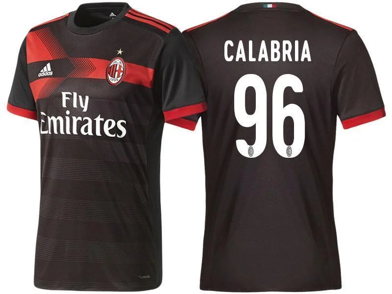 Men 96 Davide Calabria Jersey Away Soccer AC Milan Jersey 2018 Serie A