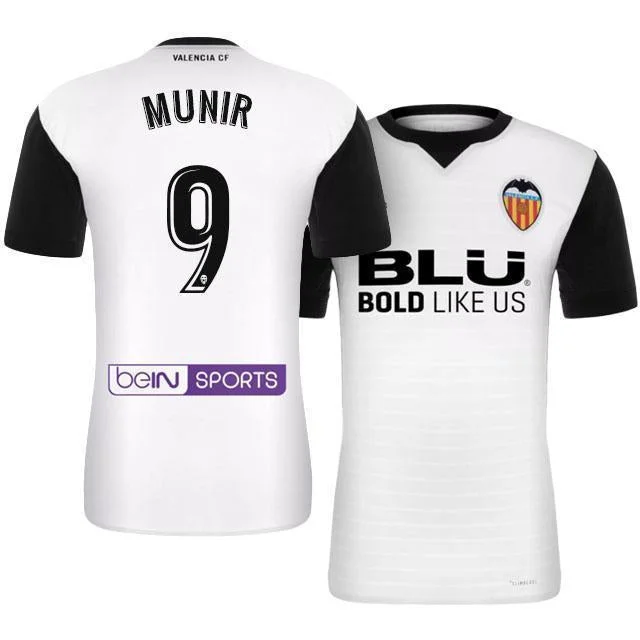 Men 9 Munir El Haddadi Jersey Soccer Valencia Jersey 2018 LaLiga