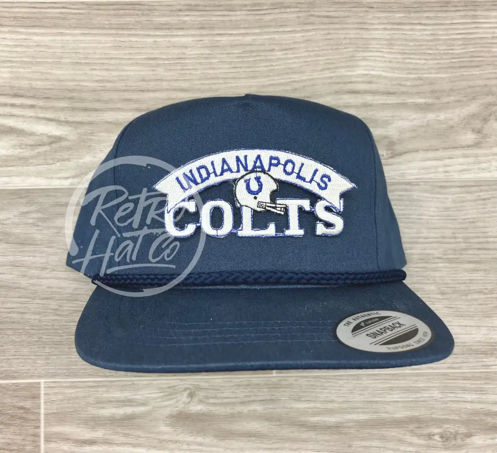 Vintage 90s Indianapolis Colts Patch on Blue Classic Rope Hat