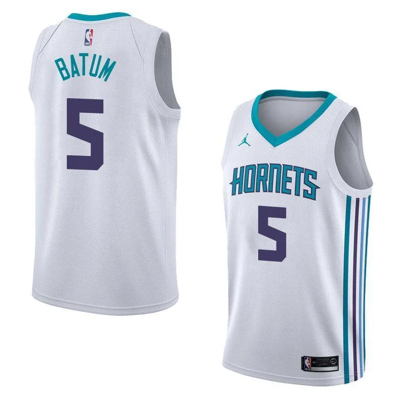 Men 5 Nicolas Batum White Charlotte Hornets Jersey Fanatics