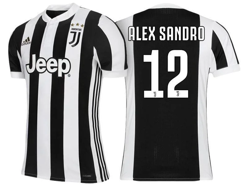 Men 12 Alex Sandro Jersey Home Soccer Juventus Jersey 2018 Serie A