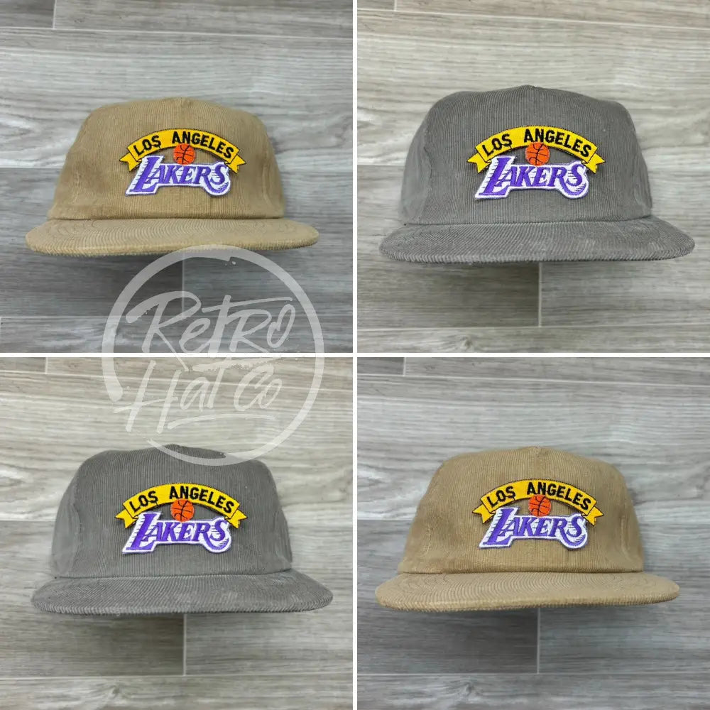 Vintage 90s Los Angeles Lakers on Retro Corduroy Hat