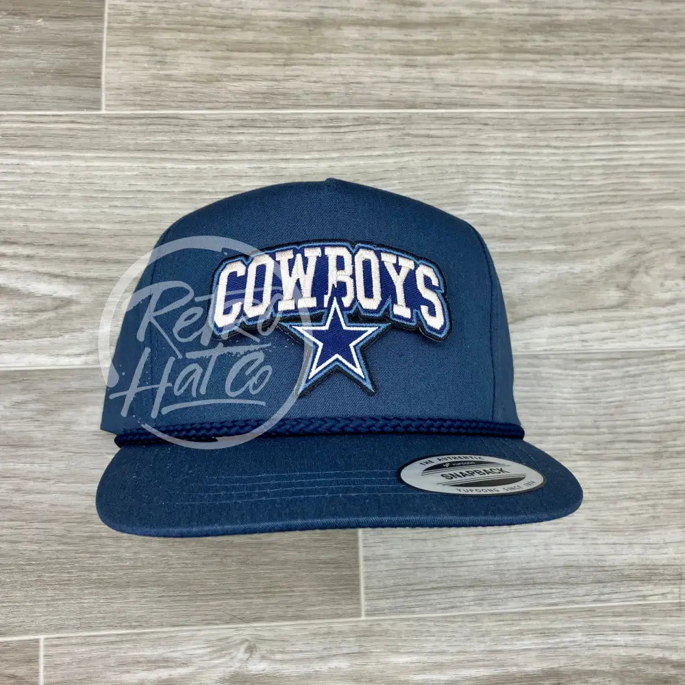 Retro Dallas Cowboys Arch Patch on Blue Classic Rope Hat