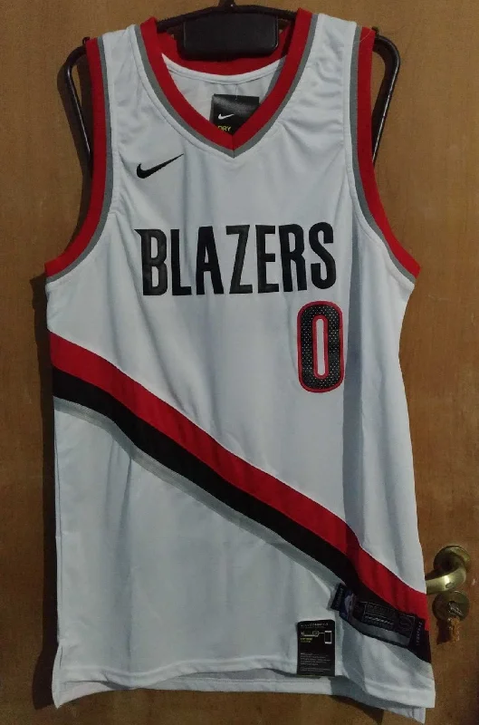 Men 0 Damian Lillard Jersey White Portland Trail Blazers Fanatics