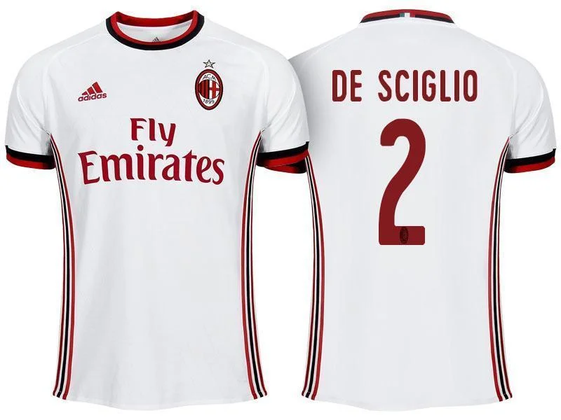 Men 2 Mattia De Sciglio Jersey Away Soccer AC Milan Jersey 2018 Serie A