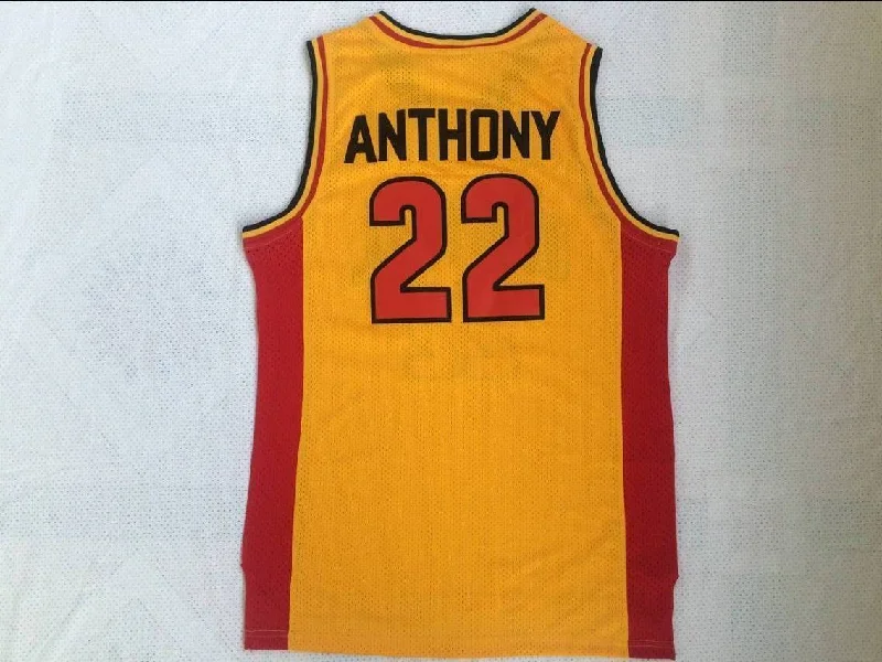 Men 22 Carmelo Anthony Jersey Yellow Oak Hill Swingman Jersey Fanatics