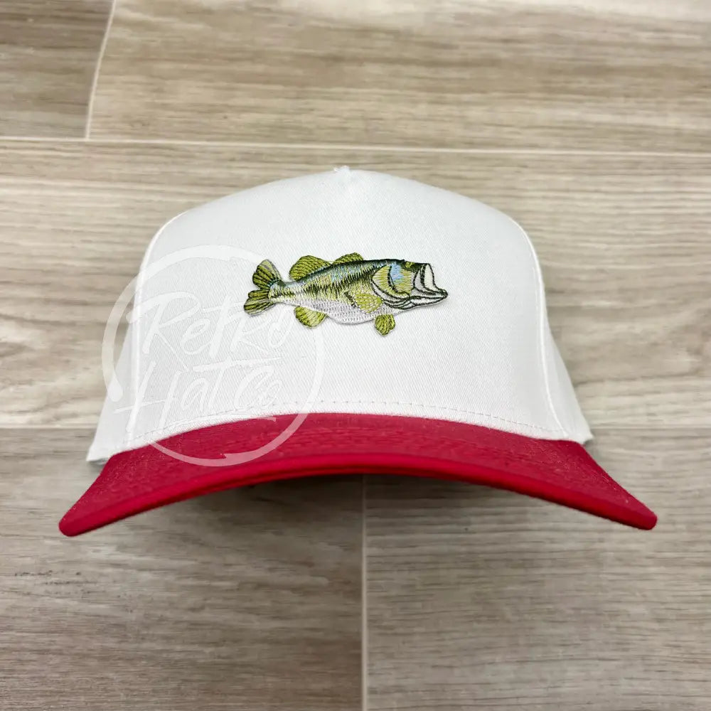 Bass Patch on White/Red Retro Hat