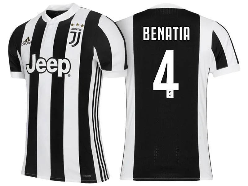 Men 4 Medhi Benatia Jersey Home Soccer Juventus Jersey 2018 Serie A