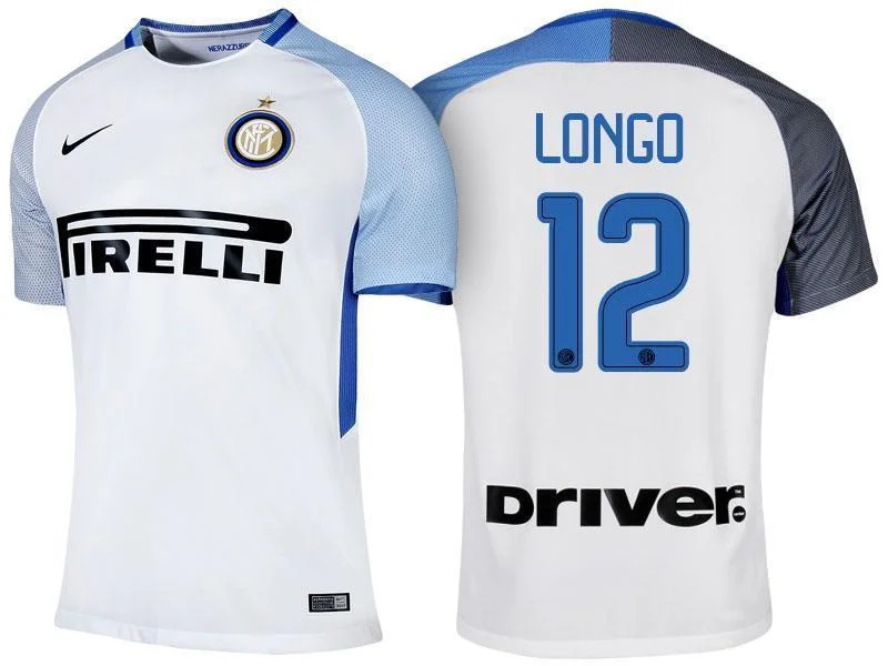 Men 12 Samuele Longo Jersey Away Soccer Inter Milan FC Jersey 2018 Serie A