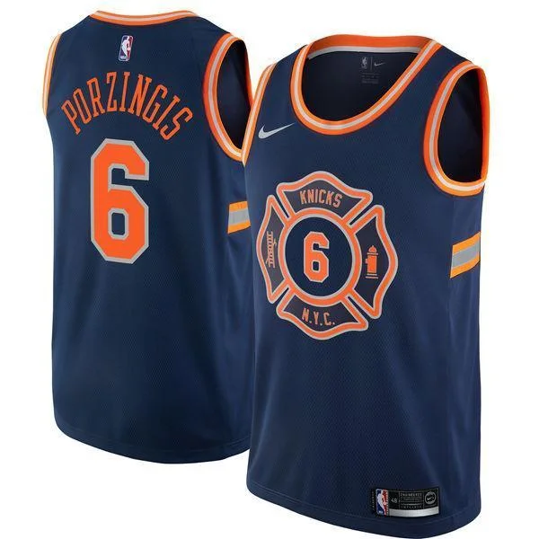 Men 6 Kristaps Porzingis Jersey Black New York Knicks Jersey Fanatics