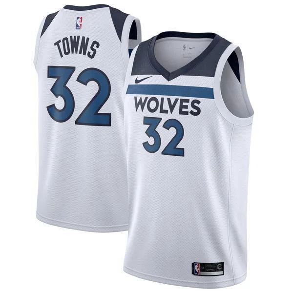 Men 32 Karl Anthony Towns Jersey White Minnesota Timberwolves Fans