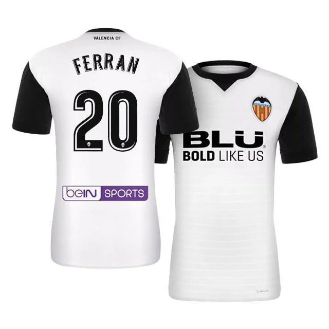 Men 20 Ferran Torres  Jersey Soccer Valencia Jersey 2018 LaLiga