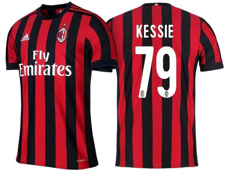 Men 79 Franck Kessie Jersey Home Soccer AC Milan Jersey 2018 Serie A