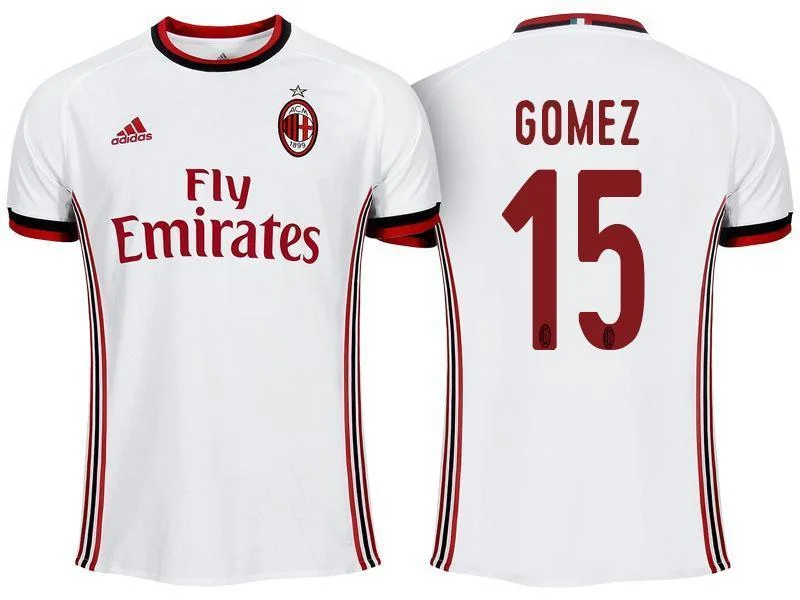 Men 15 Gustavo Gomez Jersey Away Soccer AC Milan Jersey 2018 Serie A