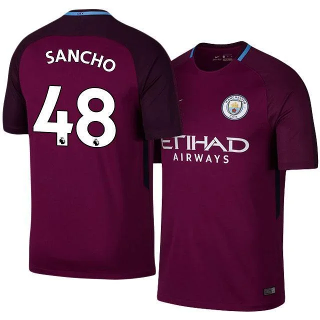 Men 48 Jadon Sancho Jersey Away Soccer Manchester City Jersey Premier League