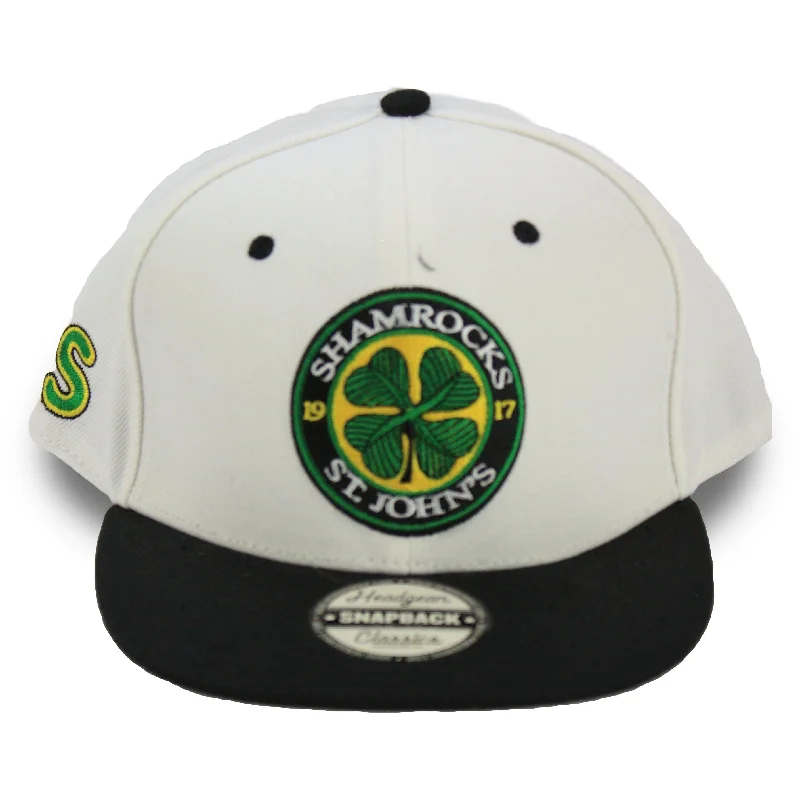 ROSS THE BOSS RHEA SHAMROCKS SNAPBACK HAT (WHITE/BLACK)