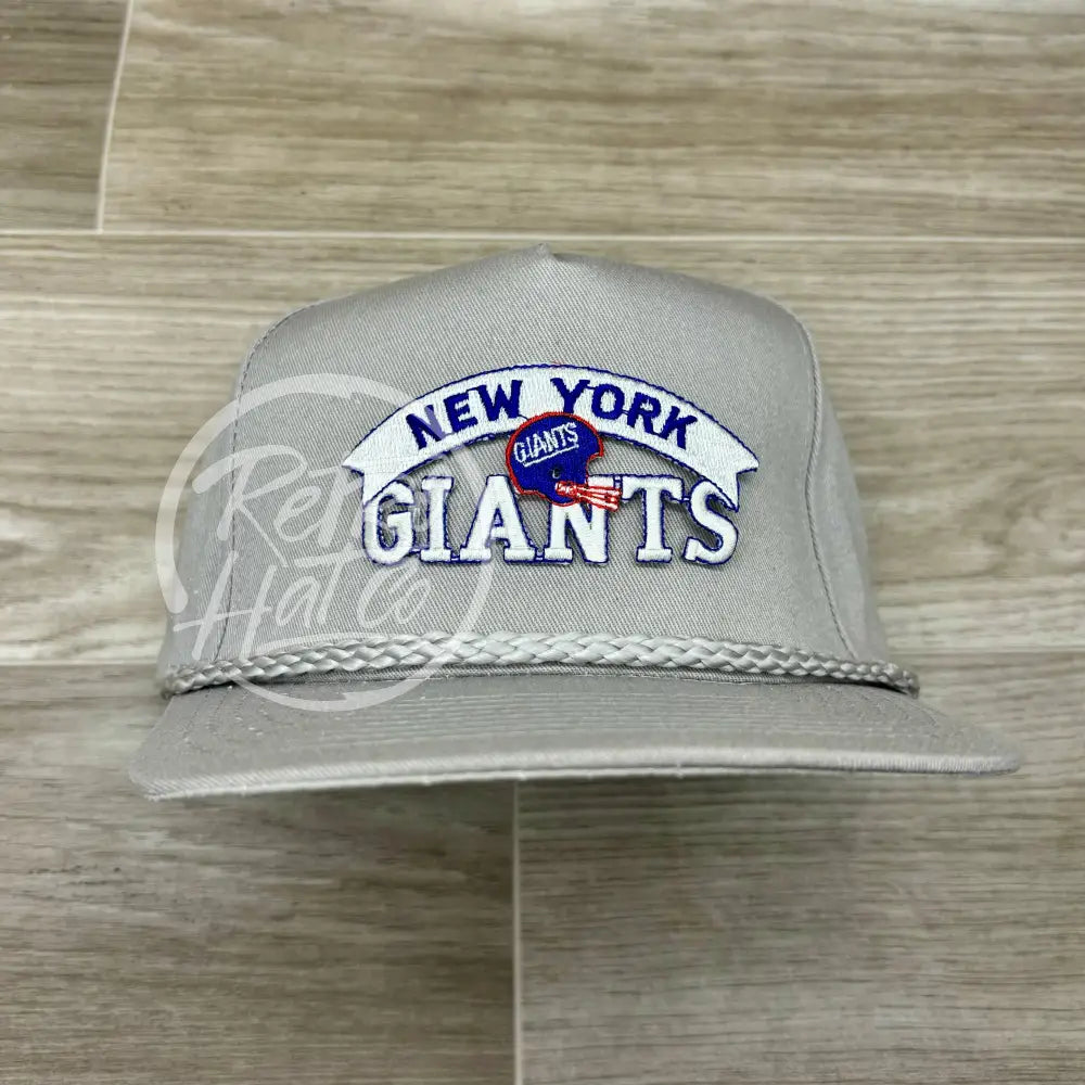 Vintage 90s New York Giants Patch on Tall Gray Retro Rope Hat