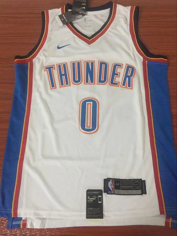 Men 0 Russell Westbrook Swingman Jersey White Oklahoma City Thunder Jersey