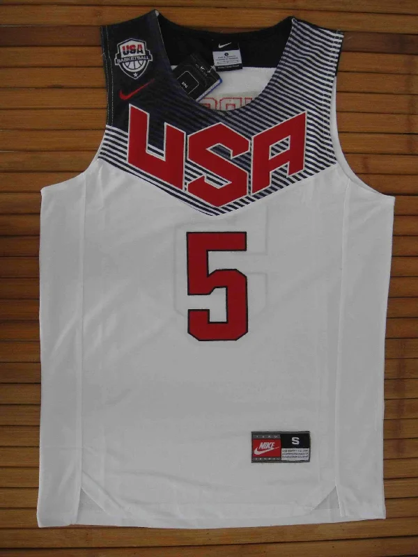 Men 5 Kevin Durant Jersey White Team USA Swingman Fanatics