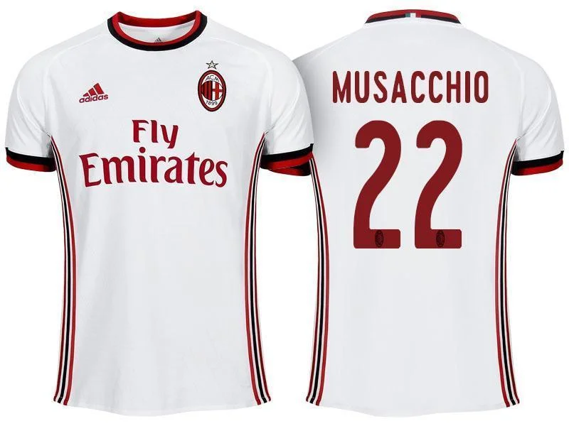 Men 22 Mateo Musacchio Jersey Away Soccer AC Milan Jersey 2018 Serie A