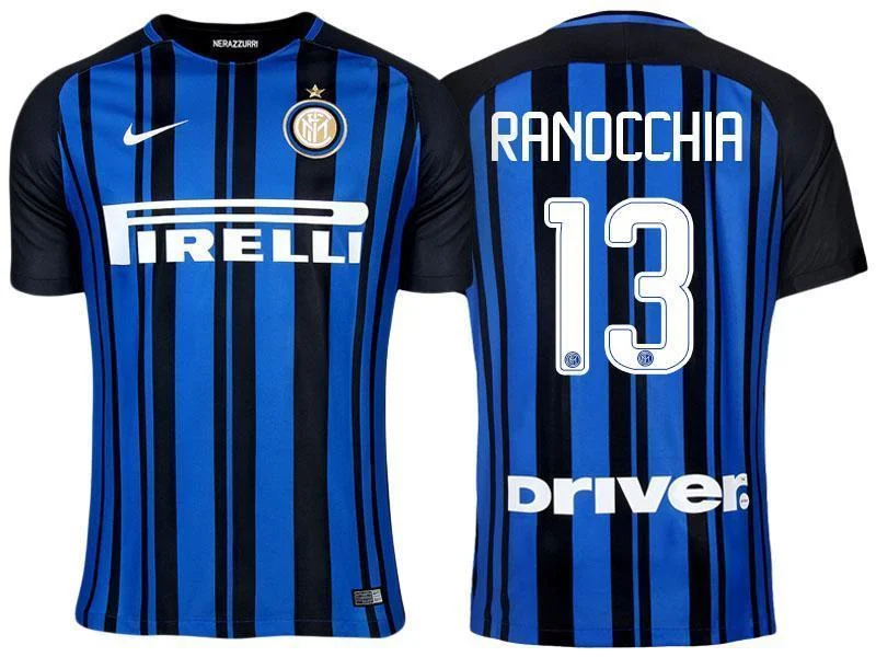 Men 13 Andrea Ranocchia Jersey Home Soccer Inter Milan FC Jersey 2018 Serie A