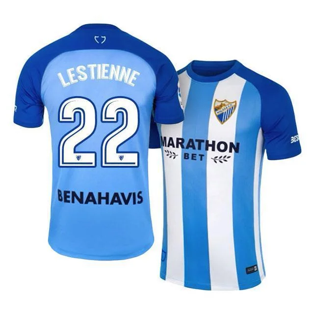 Men 22 Maxime Lestienne Jersey Soccer Malaga CF Jersey 2018 LaLiga