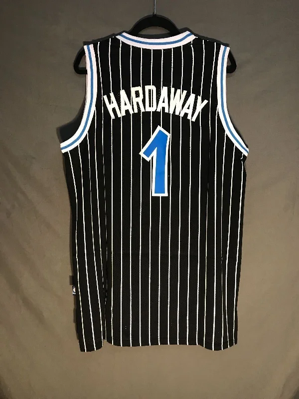 Men 1 Penny Hardaway Jersey Black Orlando Magic Throwback Swingman