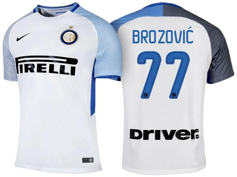 Men 77 Marcelo Brozovic Jersey Away Soccer Inter Milan FC Jersey 2018 Serie A