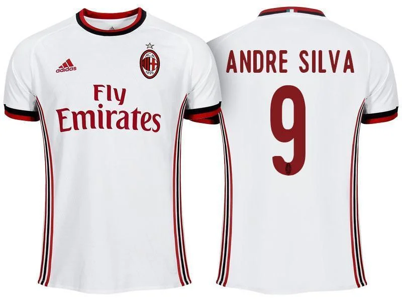 Men 9 Andre Silva Jersey Away Soccer AC Milan Jersey 2018 Serie A