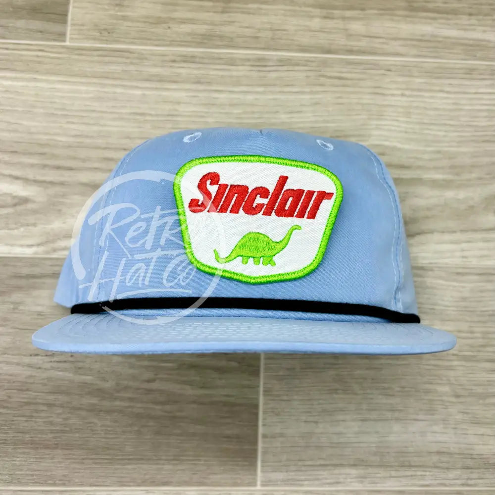 Sinclair Gas Patch on Baby Blue Retro Hat w/Black Rope