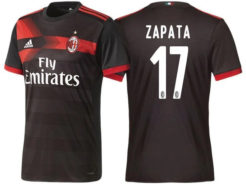 Men 17 Cristian Zapata Jersey Away Soccer AC Milan Jersey 2018 Serie A