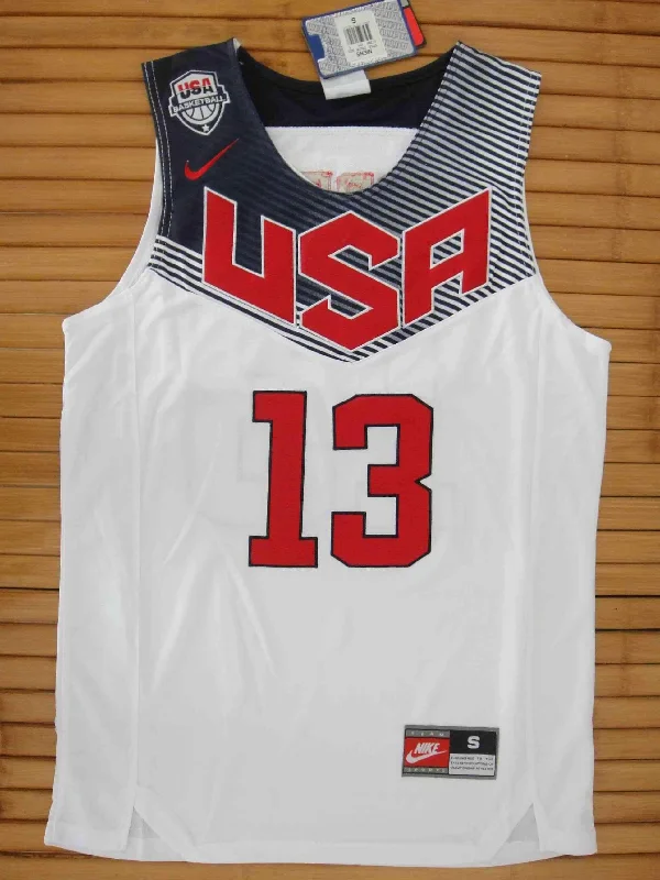 Men 13 James Harden Jersey White color USA Dream Team Swingman