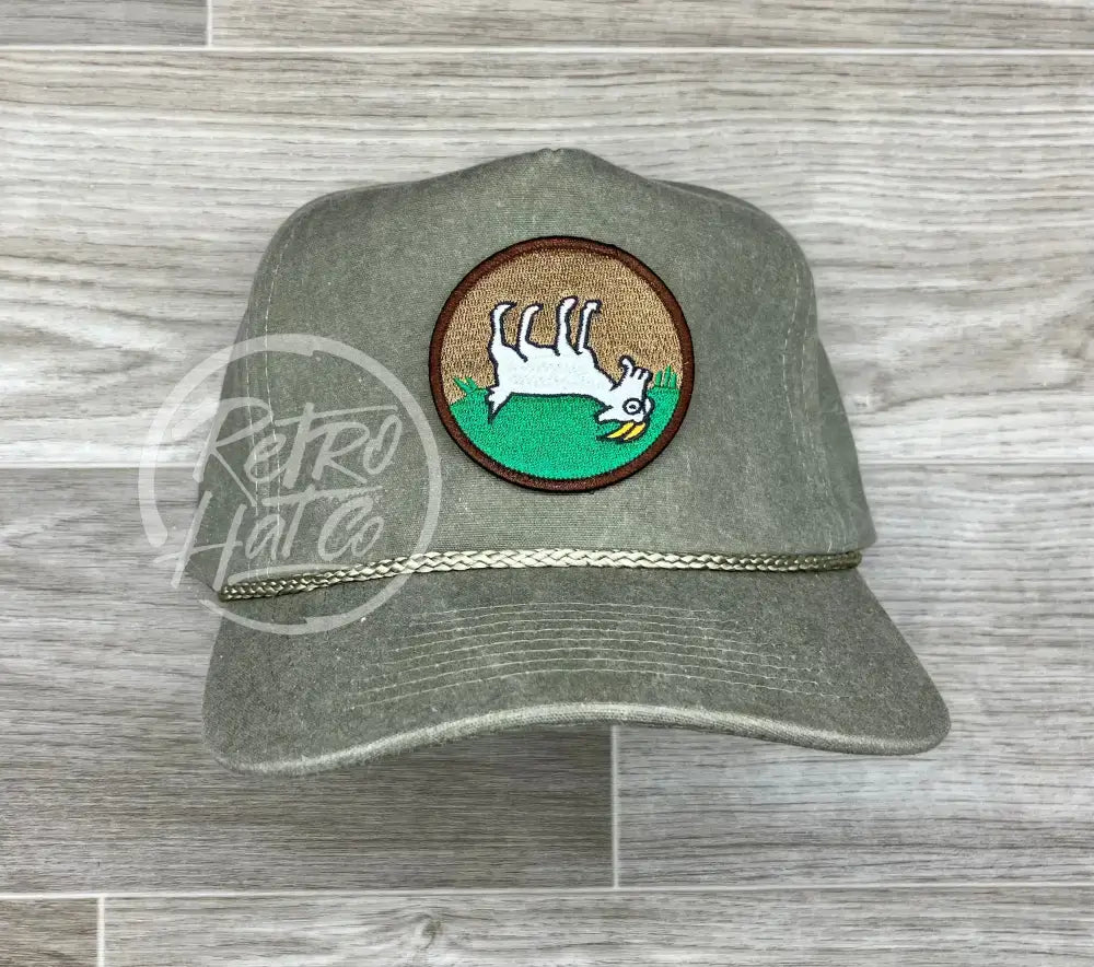 Fainting Goat on Stonewashed Retro Rope Hat