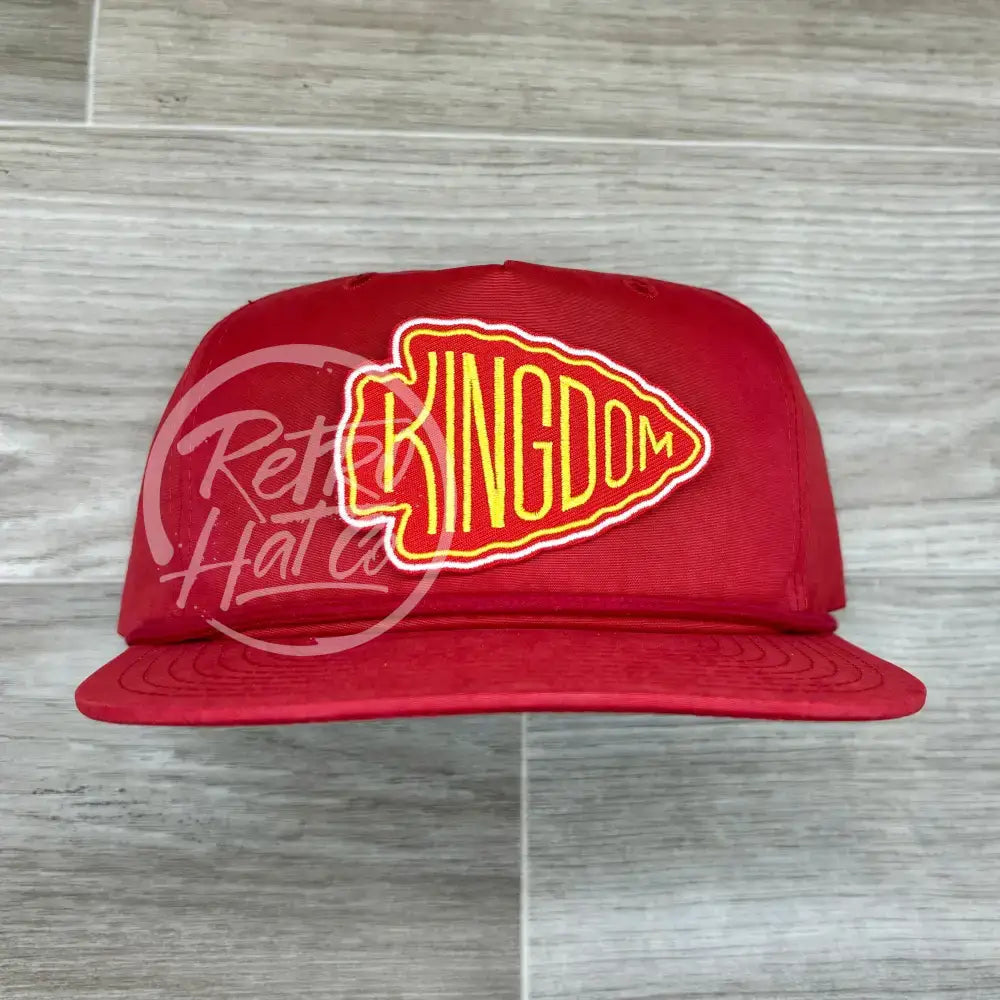 Kansas City Chiefs Kingdom Patch on Solid Red Retro Rope Hat