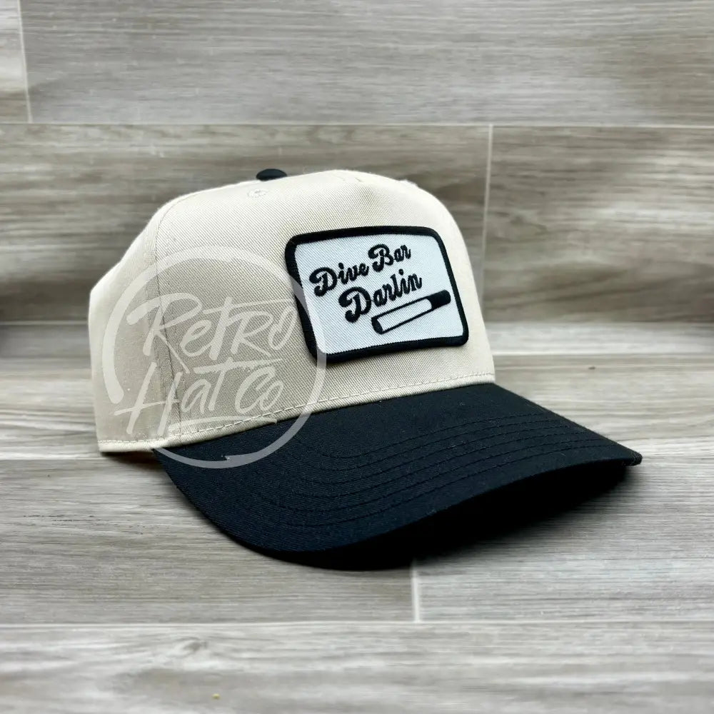 Dive Bar Darlin Patch on Natural/Black Retro Hat