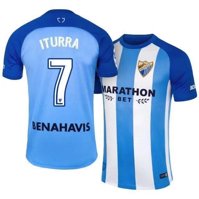 Men 7 Manuel Iturra Jersey Soccer Malaga CF Jersey 2018 LaLiga