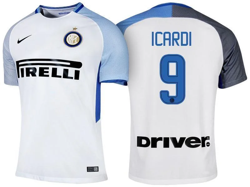 Men 9 Mauro Icardi Jersey Away Soccer Inter Milan FC Jersey 2018 Serie A