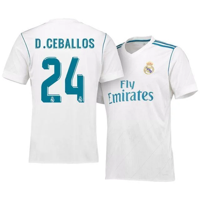 Men 24 Dani Ceballos Jersey Soccer Real Madrid Jersey 2018 LaLiga