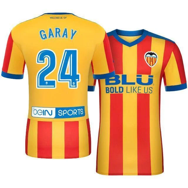 Men 24 Ezequiel Garay Jersey Soccer Valencia Jersey 2018 LaLiga