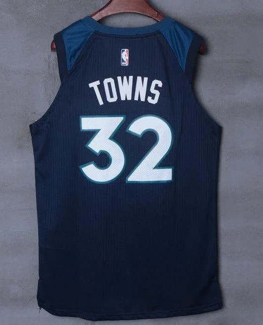 Men 32 Karl Anthony Towns Jersey Black Minnesota Timberwolves Jersey Player